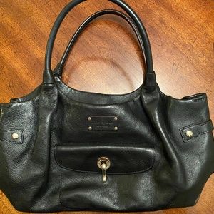 Kate Spade Black Pebbled Leather Satchel Handbag